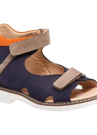Ортопедические босоножки для мальчика theo leo 014 gr-nav, размер 28 (18,6 см.)