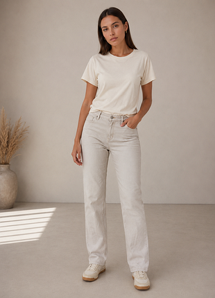Класичні прямі джинси gerry weber irina (розмір 44 / s-m) оригінал ,світло бежево сірі