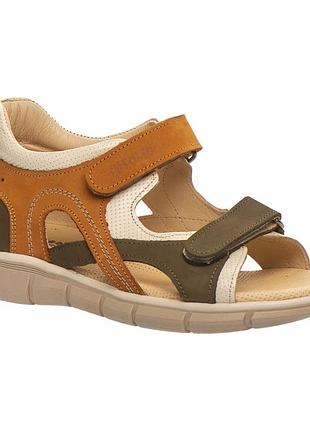 Ортопедичні босоніжки для хлопчика theo leo 3326 kh-beig, розмір 38 (24,5 см.)