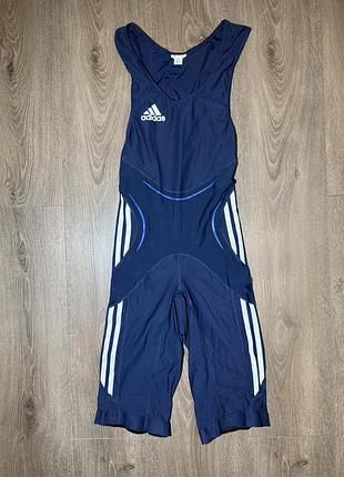 Темно-синє борцівське трико adidas серії classic / wr class, one size