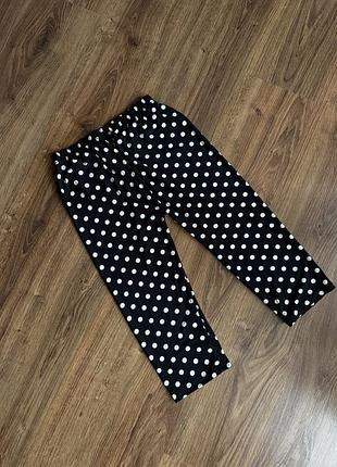 Капрі в горошок чорно-білі | polka dot розмір s стейч