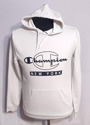 Чоловіче біле худі champion new york з логотипом і капюшоном, розмір m
