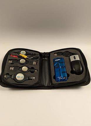 Набор usb-аксессуаров usb-kit мышь, хаб, кабели, переходники в чехле