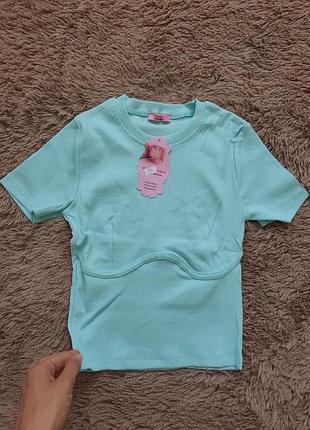 Футболка укорочена топ в рубчик 34р 36р 38р xs s м