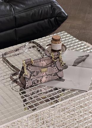 Сумка dolce&gabbana sicily medium - premium рептилія рожева 19cm є