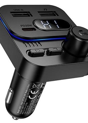 Fm модулятор borofone bc61 bluetooth + fast charger 45w + pd черный
