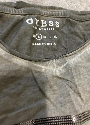 Guess оригінальна сіра футболка паєтки