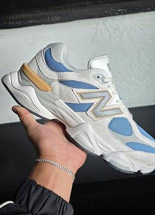 Кроссовки лобовые new balance 9060 "heron blue кожаные серые повседневные тренировочные для спортзала для фитнеса 45 размер