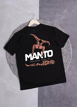 Футболка чорна/біла manto