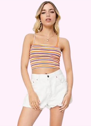 Топ майка жіночий бавовняний на бретелях pull&bear m помаранчевий