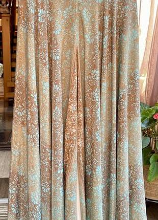 Шовкові брюки-палаццо (спідниця-брюки) jot, 100% шовк, boho style. free size.стан нових.