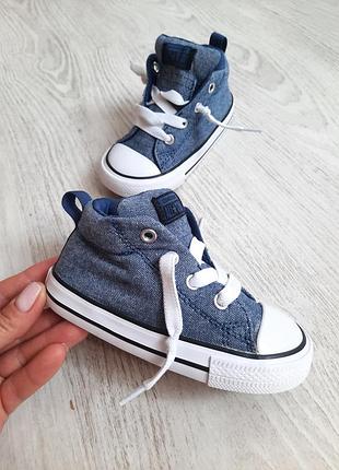 Джинсові високі кеди converse all star кегреветки хайтопи