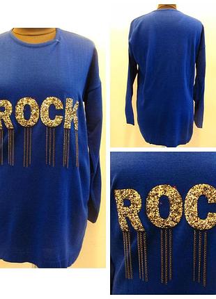 Туніка зі стразами напис "rock" розмір 48-52