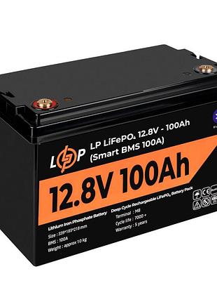 Аккумулятор lp lifepo4 12.8v 100ah 1280wh smart bluetooth bms 100a/50а для дбж logicpower литий-железо-фосфатный