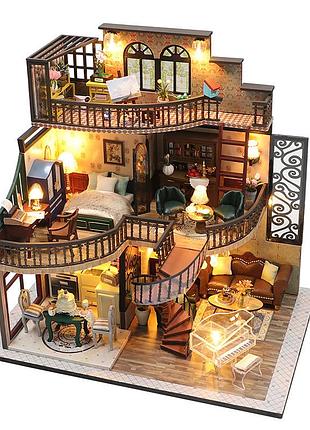 Румбокс 3d інтер'єрний конструктор diy house hongda craft «класичний будиночок» (м2132)