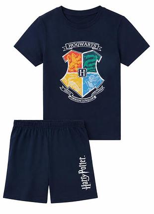 Дитяча піжама harry potter hogwarts для хлопчика, футболка + шорти, 100% бавовна, 134/140