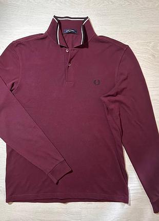 Поло fred perry з довгим рукавом бордове | оригінал | як новий