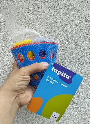 Детская игра lupilu catch-it cone game – игра с шариками и конусами для детей от 3-х лет
