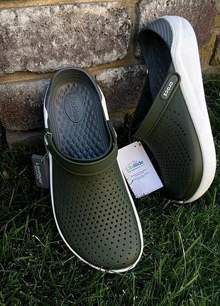 Чоловічі крокси сабо crocs literide clog army crocs literide clog