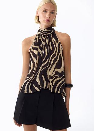 Шифоновый топ в тигровый принт от h&amp;m