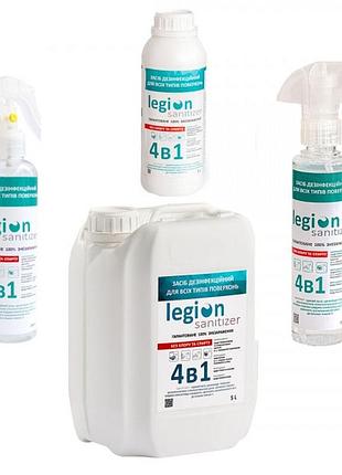 Без спиртовой, без хлорный антисептик-санитайзер для поверхностей «legion sanitizer» 1% (250 мл, 1л, 5л)
