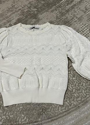 Ажурная вязаная кофта zara