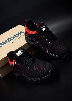 Чоловічі кросівки reebok чорні з червоним | легкі спортивні кросівки | розміри 40–45 мужские кроссовки модные стиль 2026 удобная посадка сетка