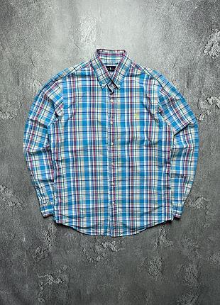 Vintage винтажная рубашка polo ralph lauren поло ральф лаурен big pony check в клетку size m размер м