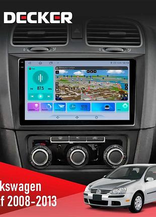 Штатна магнітола volkswagen golf 2008-2013 decker d9-009 4x64, dsp, 4g, 2k