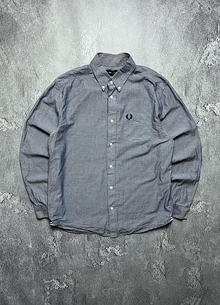 Vintage винтажная рубашка fred perry фред перри big logo casual кэжуал size m размер м