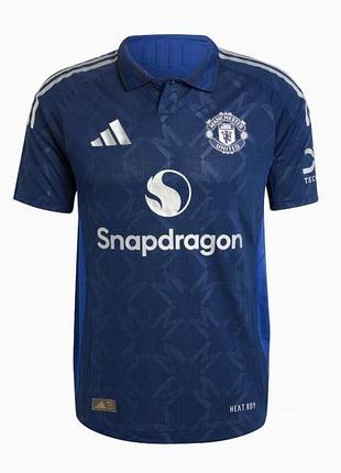 Cиняя выездная футболка adidas manchester united сезона 24/25
