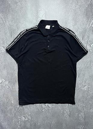 Vintage винтажная футболка поло burberry барберри big logo lampas на лампасах size l размер л