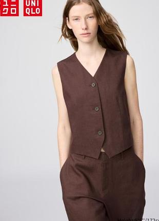 Жилет из льна премиум-класса uniqlo