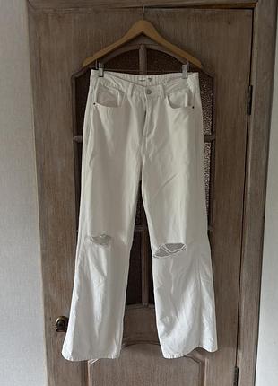 Білі жіночі джинси wide leg 40 розмір