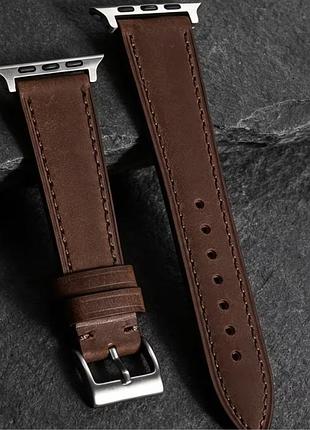Ремешок для apple watch из высококачественной кожи коричневый