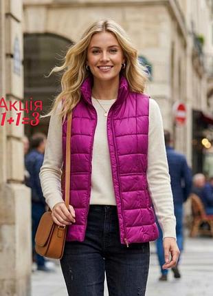 Стеганий жилет hobbs raspberry pink утеплена безрукавка