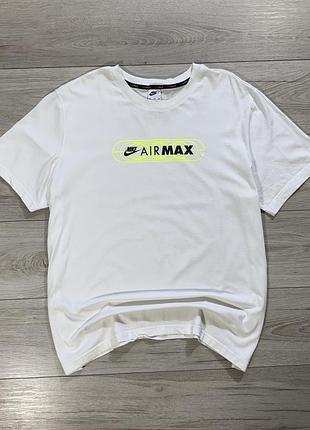 Белая удобная спортивная футболка найк айр макс nike air max, xxl, оригинал