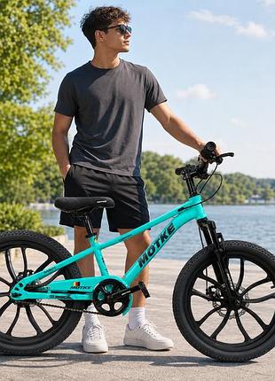 Спортивный горный велосипед r22 зеленый с магниевыми колесами дисковыми тормозами / двухколесный байк для кросс-кантри