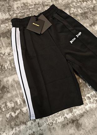Шорти чоловічі palm angels чорні з білими смугами