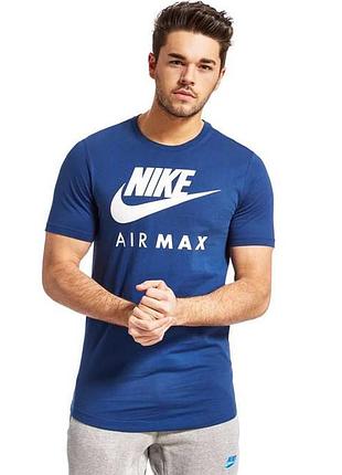 Удобная длинная спортивная футболка найк айр такс nike air max big logo, m, оригинал