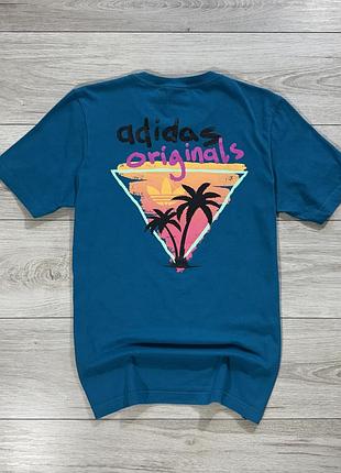 Принтована футболка адідас adidas originals miami vice palms, m, оригінал