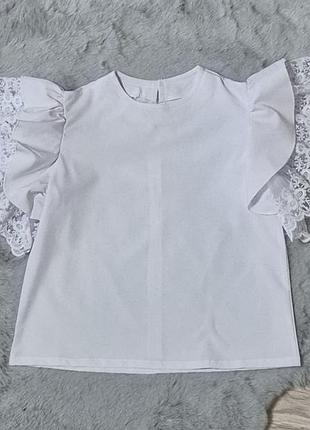 Блуза короткий рукав ткань: кулир, рюш. размеры: 110-116-122-128-134 цена : 450 производитель украина