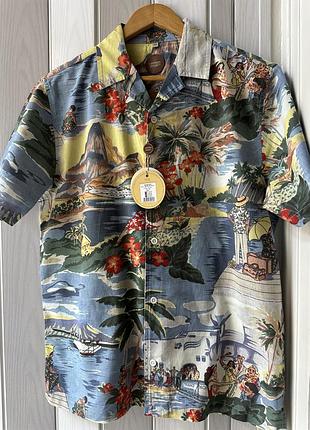 Чоловіча сорочка з коротким рукавом malibu shirt від британського бренду common people, розмір м, виготовлена з преміальної бавовни