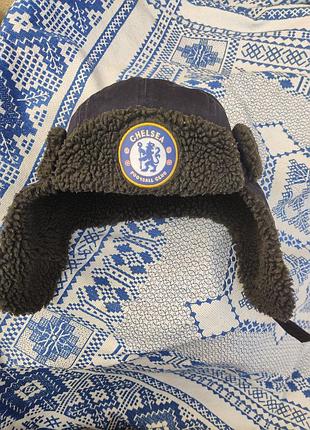 Chelsea fc зимняя шапка ушанка размер 50 см.
