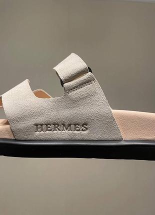 Жіночі шльопанці hermes beige