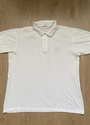Вінтажна біла футболка-поло sergio tacchini
