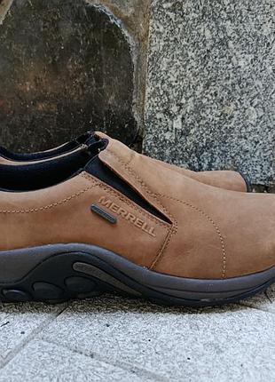 Мужские кожаные кроссовки, туфли merrell jungle moc waterproof (размер 46.5 / 30 см)
