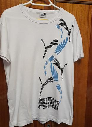 Puma белая 100% хлопковая футболка