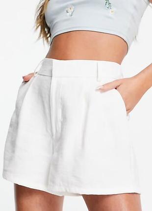 Льняні шорти h&m з високою талією шорти з додаванням льону високі