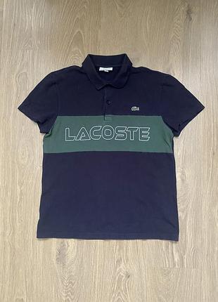Оригінальне поло lacoste colorblock з логотипом